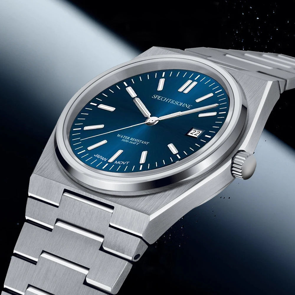 2023 New Arrivals Specht&Sohne Mens Watches Stainless Steel Sapphire Classic Quartz Men Watch Relogio Masculino 100M Waterproof