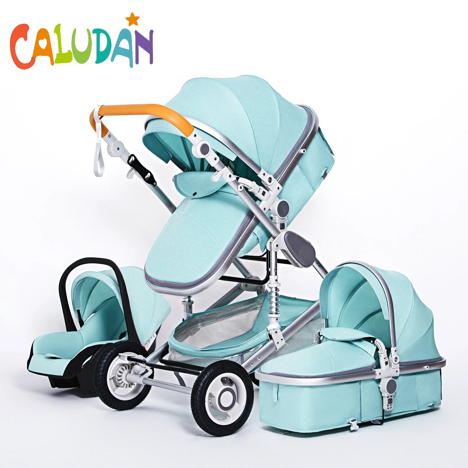 High Landscape Baby Stroller 3 in 1 With Car Seat Pink Stroller Luxury Travel Pram Car seat and Stroller Baby Carrier Pushchair