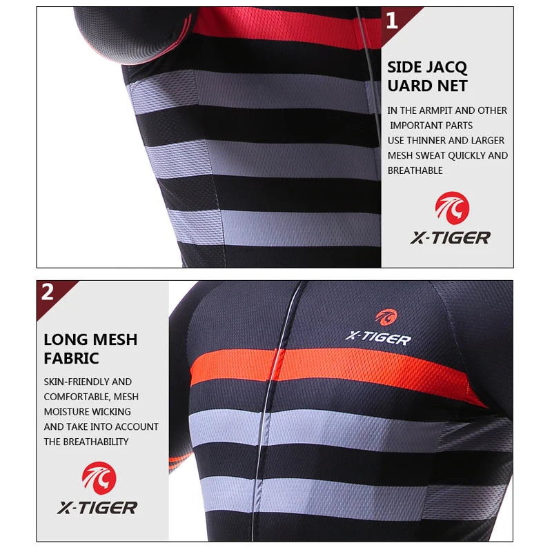 X-TIGER Autumn Long Sleeve Cycling Jersey MTB Bike Clothes Cycling Clothing Bicycle Sportwear Maillot Ropa Ciclismo