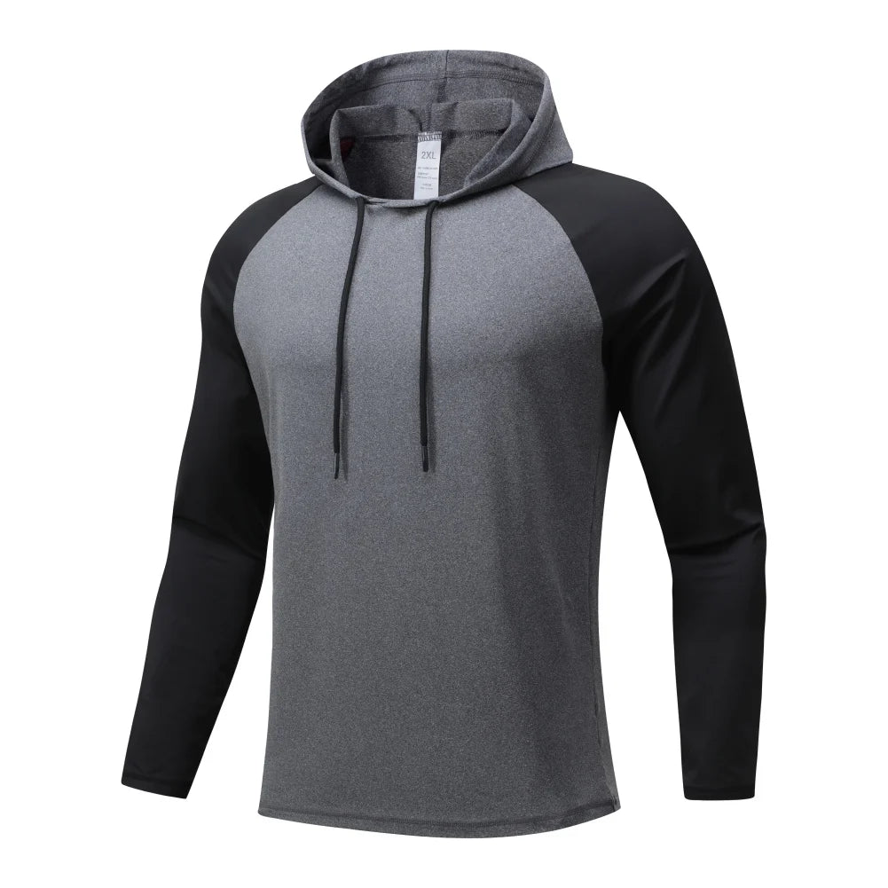 Men's Hooded Sweatshirts Running Training Fitness Hoodies Gym Sports Jackets Coats Quick Dry Male Sportwear