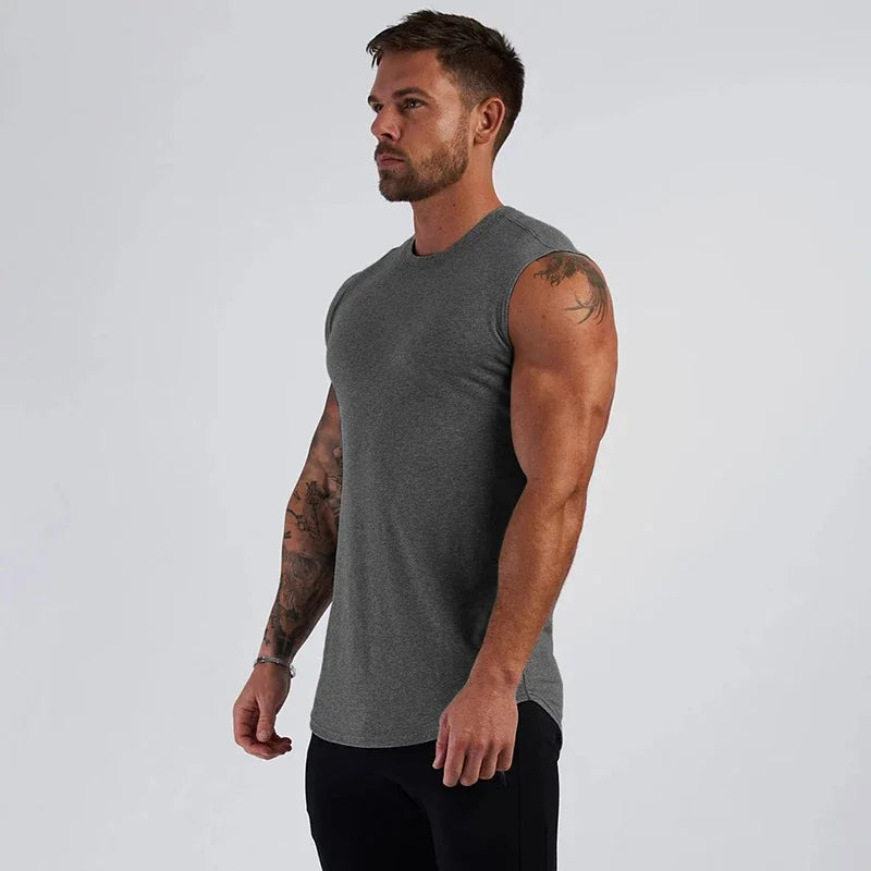 Summer Workout Sleeveless Shirt Gym Tank Top Men Bodybuilding Clothing Fitness Mens Sportwear Vests Muscle Men Tank Tops