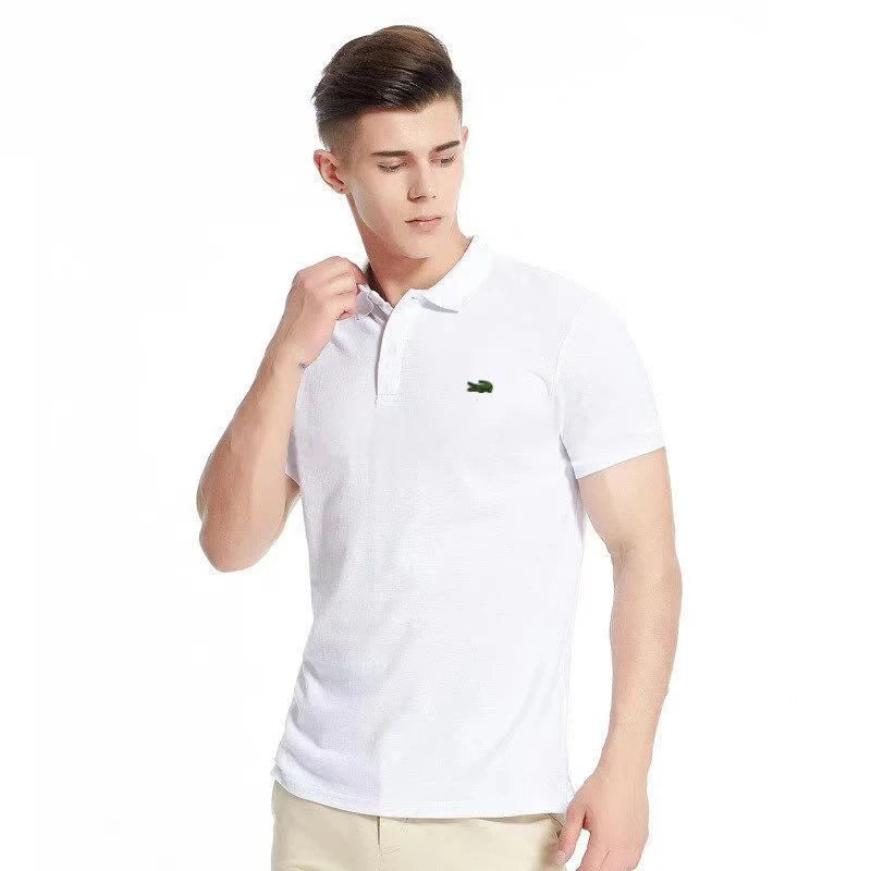 High Quality Men's Embroidered Polo Shirt 2023 Summer New High-End Business Casual Lapel Short Sleeve T Shirt Top S-6XL