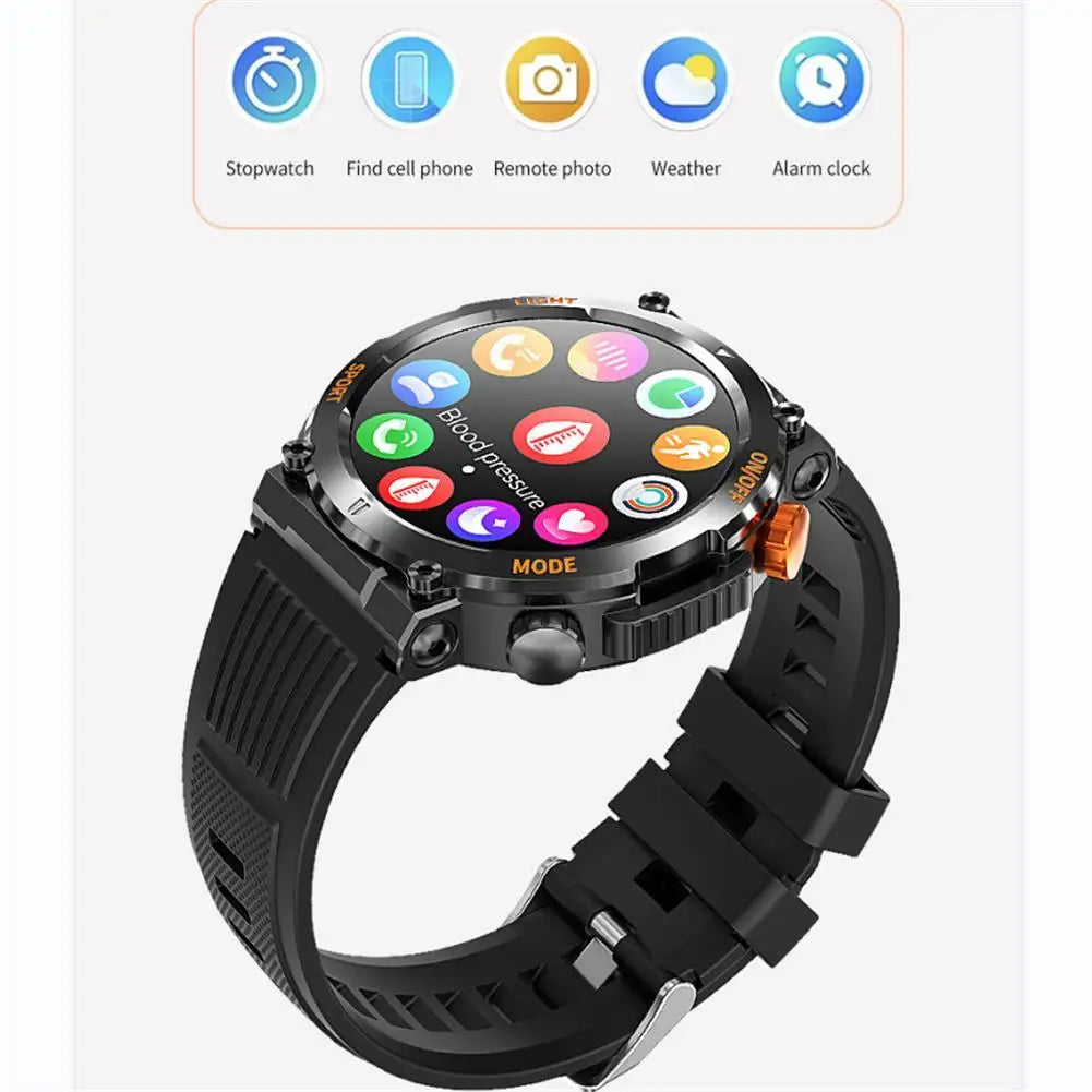 HT17 Smart Watch IP67 Waterproof Fitness Tracker 1.46” Full Screen Touch Heart Rate Sleep Monitor Bluetooth-Compatible Call