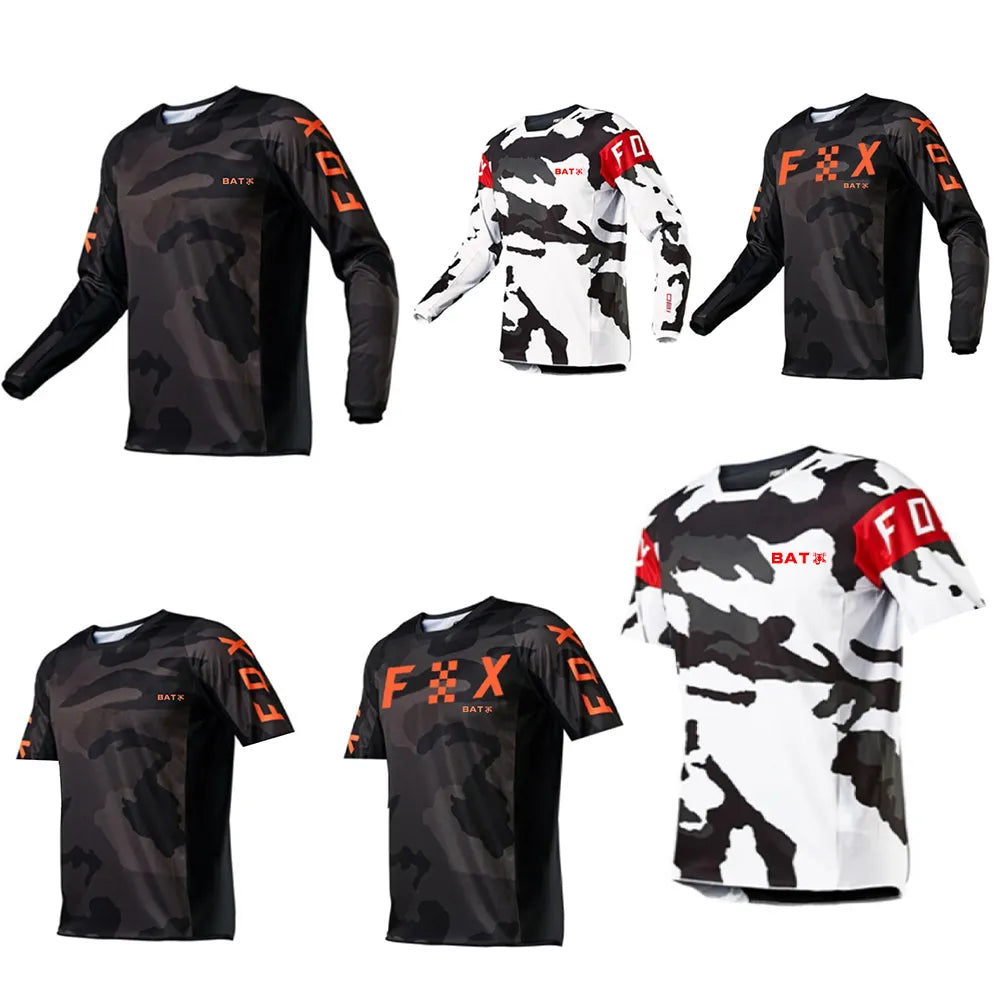 Men's Downhill Jersey Mountain Bike MTB BAT FOX Offroad DH Motorcycle Motocross Sportwear Clothing Racing Cycling Jersey