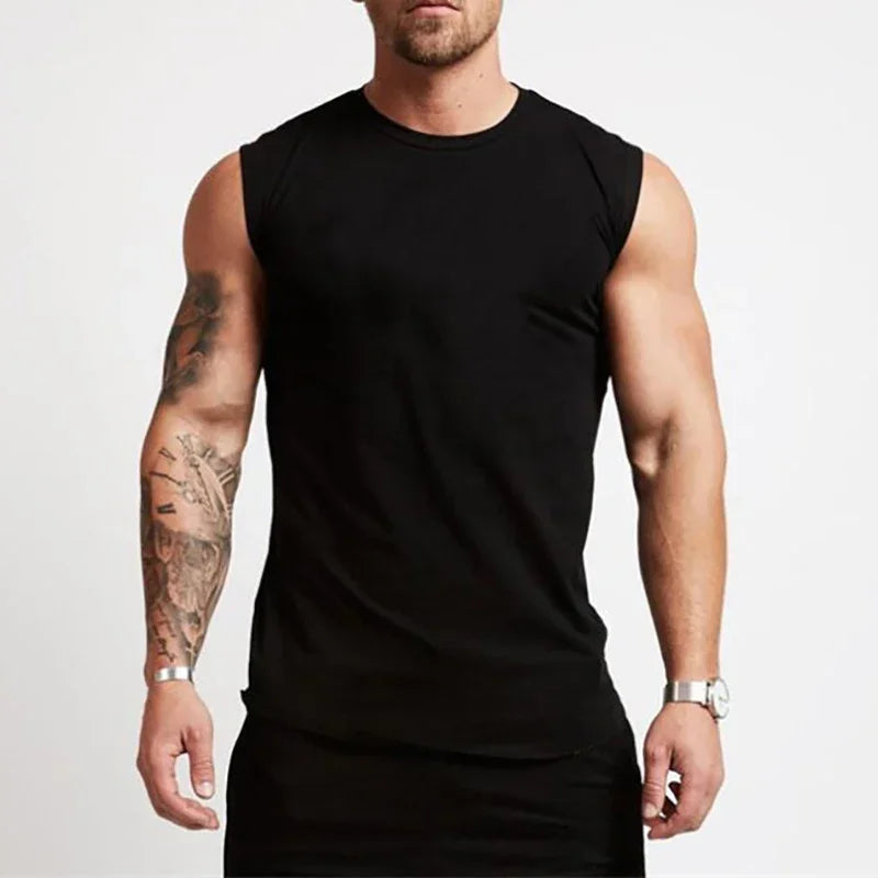 2023 Gym Workout Sleeveless Shirt Tank Top Men Bodybuilding Clothing Fitness Mens Sportwear Vests Muscle Men Tank Tops