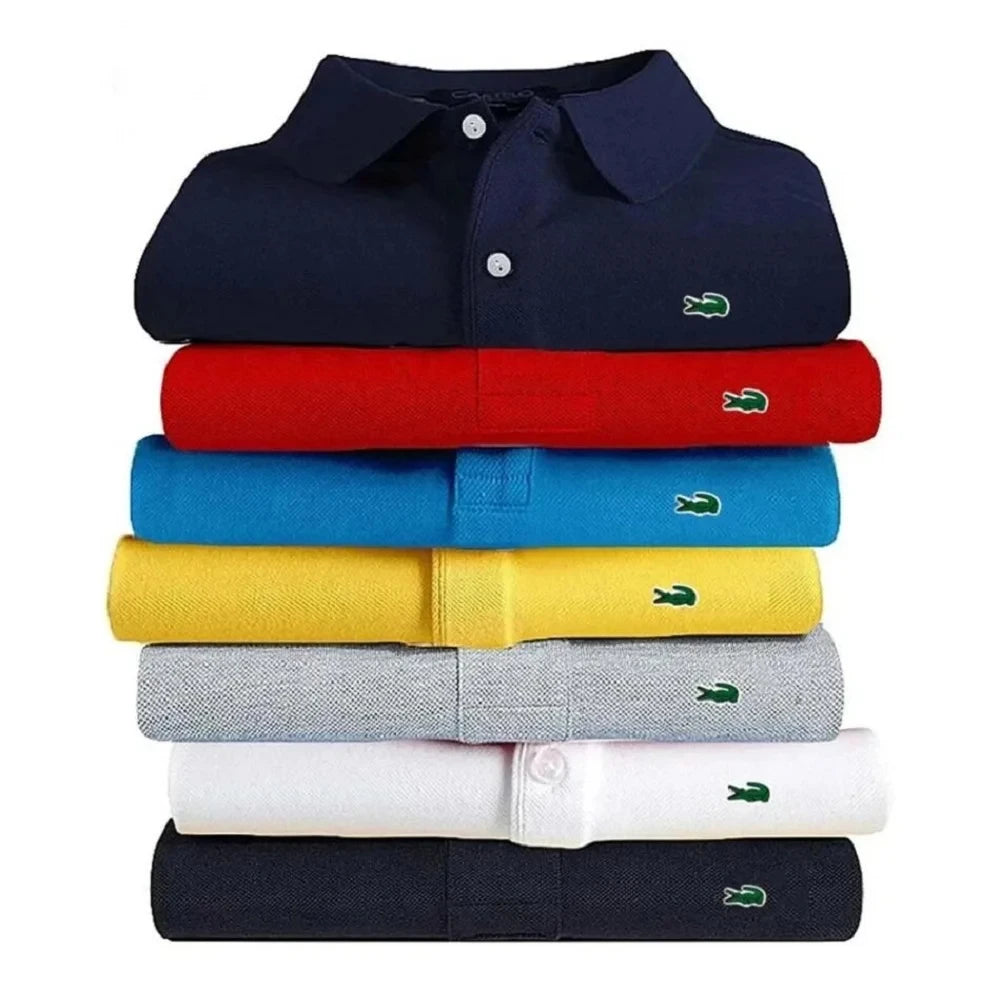 High Quality Men's Embroidered Polo Shirt 2023 Summer New High-End Business Casual Lapel Short Sleeve T Shirt Top S-6XL