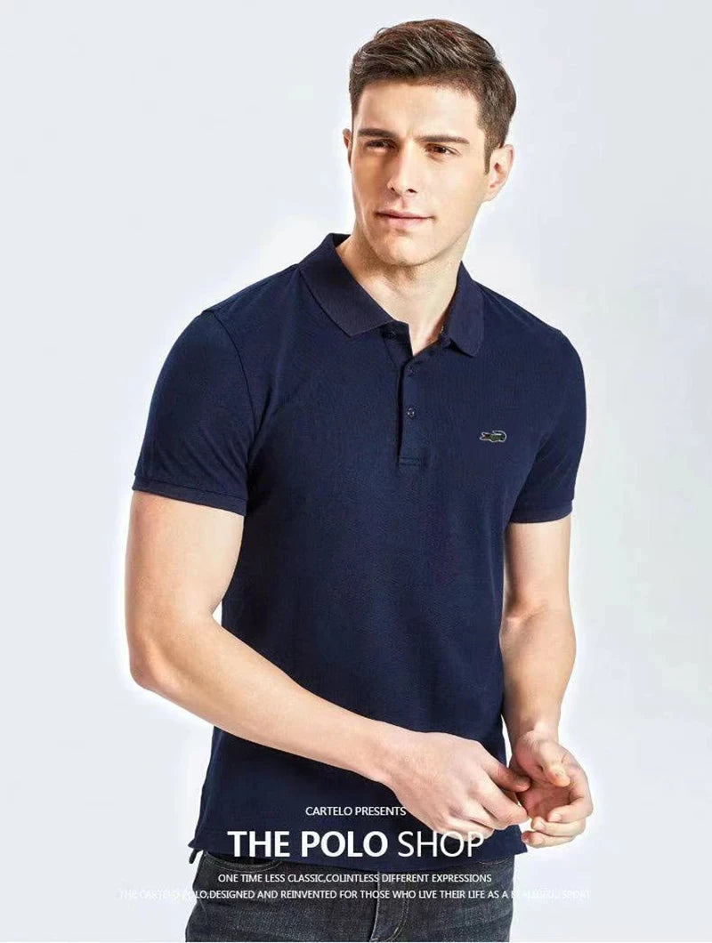 High Quality Men's Embroidered Polo Shirt 2023 Summer New High-End Business Casual Lapel Short Sleeve T Shirt Top S-6XL