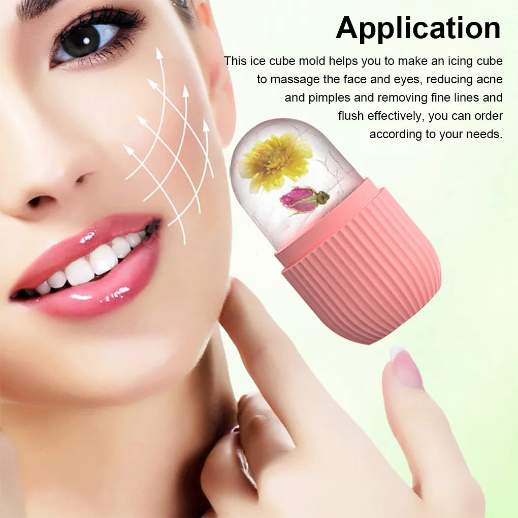 Silicone Ice Facial Roller Skin Care Beauty Lifting Contouring Tools Ice Cube Trays Ice Globe Balls Face Massager Skin Care Tool