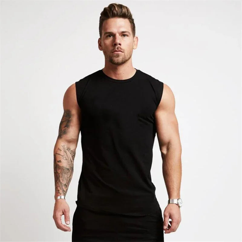 Summer Workout Sleeveless Shirt Gym Tank Top Men Bodybuilding Clothing Fitness Mens Sportwear Vests Muscle Men Tank Tops