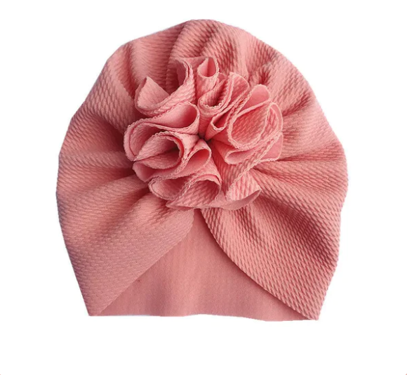 Turban bébé avec fleur