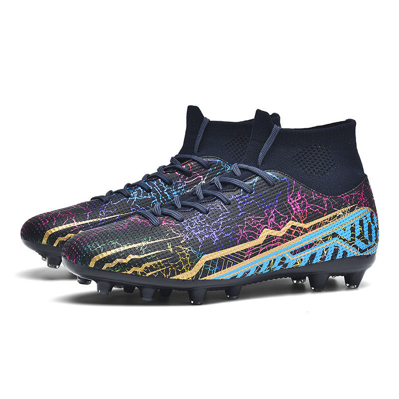 High-top Youth Spike Turf Soccer Shoes