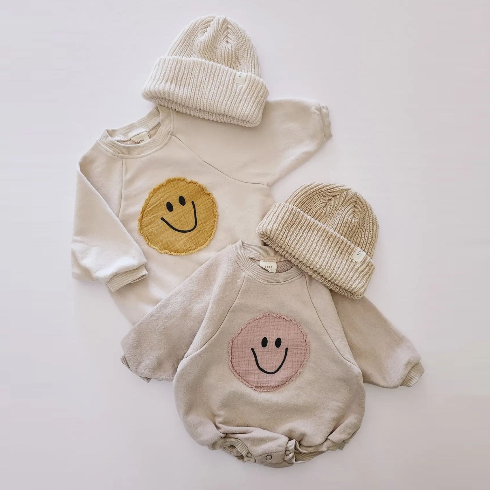 Sweat-shirt Smiley Face, barboteuse pour bébé