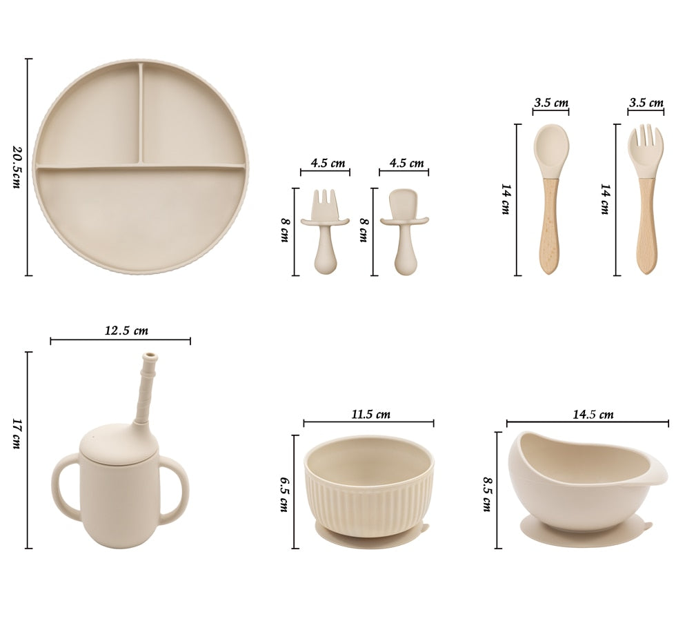 Juego de cuencos y platos de comida sólida para destete del bebé